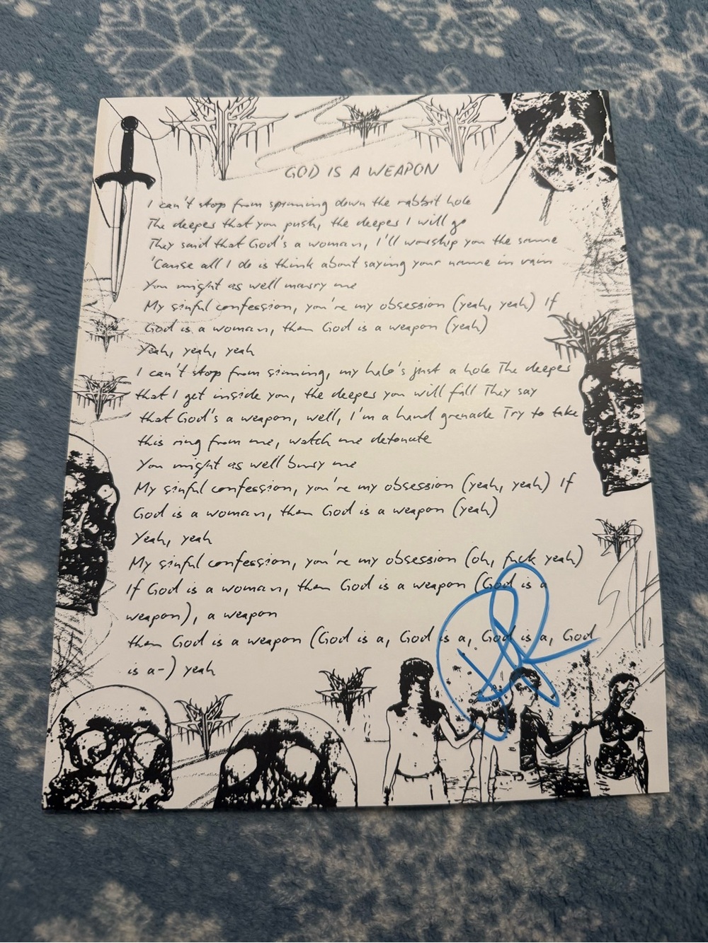 Falling in Reverse *Signed* God is a Weapon Lyric Sheet